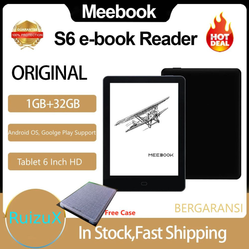 Meebook S6 1/32 GB Ebook Reader E-Ink Original Android Tablet Kindle Murah Manga Komik PDF Buku Elektronik Gratis Case Meebook S6 1/32 GB Ebook Reader E-Ink Original Android Tablet Kindle Murah Manga Komik PDF Buku Elektronik Gratis Case